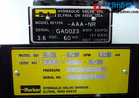 BD15AAANB10派克伺服阀